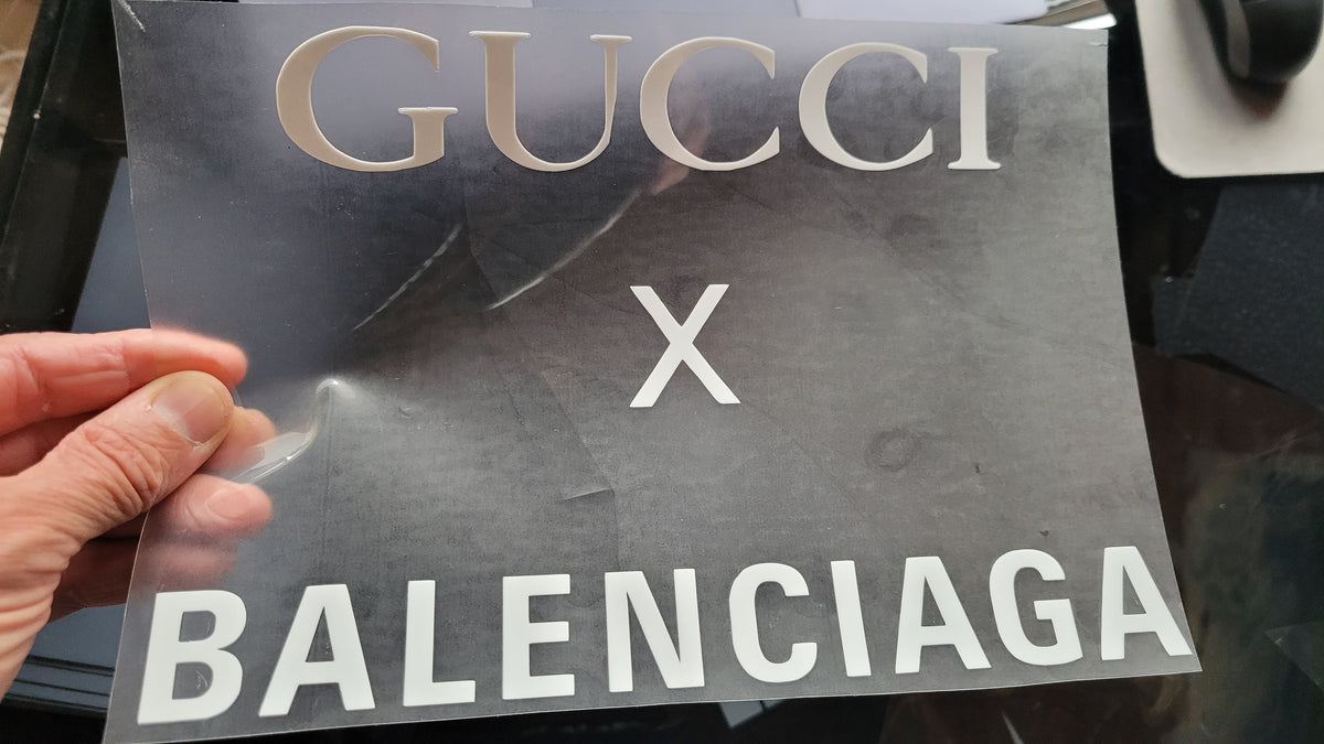 Balenciaga x gucci collaboration Logo Sticker Iron-on – Customeazy