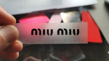 Load image into Gallery viewer, Miu Miu logo Iron-on Decal (heat transfer)
