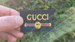 Embroidered Gucci blade Logo