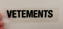Load image into Gallery viewer, Vetements Logo Iron-on Sticker (heat transfer)