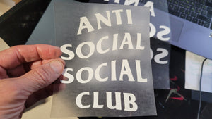 Anti Social Club  Logo Iron-on Sticker (heat transfer)