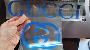 Gucci Logo Iron-on Sticker (heat transfer)  BLUE