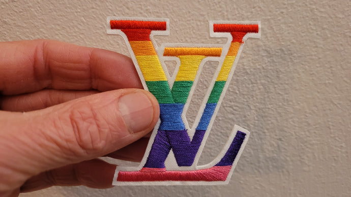LV Louis Vuitton Rainbow Embroidered patch Logo