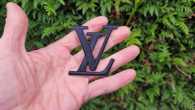 LV Louis Vuitton black Embroidered patch Logo
