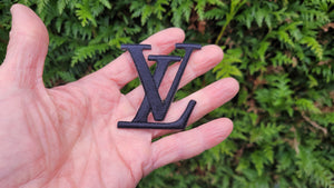 LV Louis Vuitton black Embroidered patch Logo