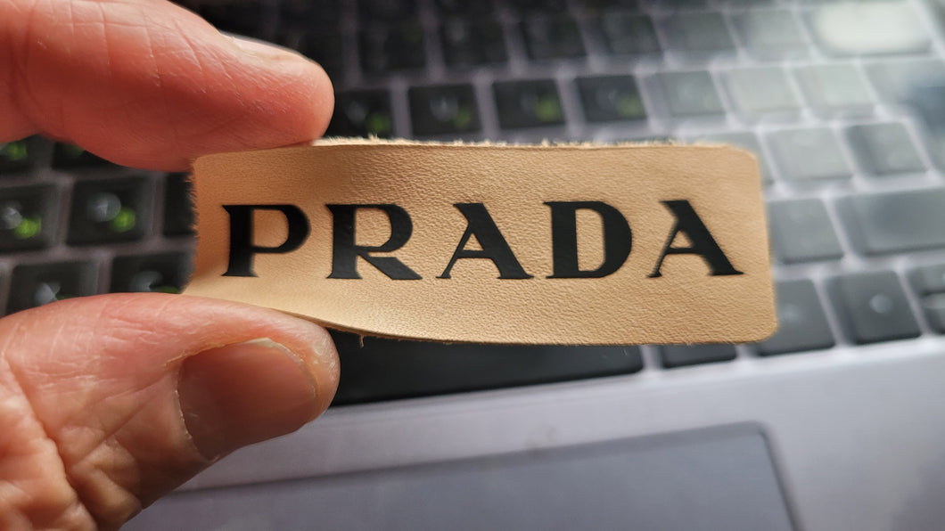 Prada Logo – Real Leather Iron-On Patch