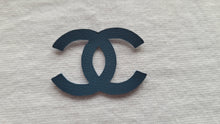 Load image into Gallery viewer, Chanel Navy Blue logo leather iron on patch