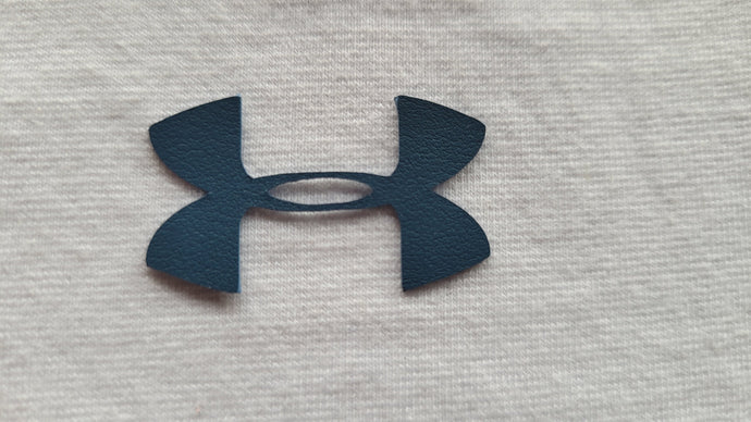 Navy Blue Under Armour logo leather iron on patch