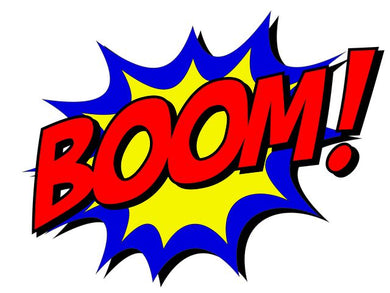 Boom Logo Iron-On Patch – Full-Color Print