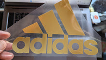 Load image into Gallery viewer, Gold Matte Adidas Triangle Logo Iron-on Sticker (heat transfer)