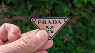 Prada vs Off White Triangle Logo – Real Leather Iron-On Patch