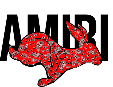 Amiri Red Rabbit colored Logo Iron-on (heat transfer)
