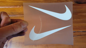 2 x Nike Swoosh 1x LEFT + 1 RIGHT Logo Iron-on Sticker (heat transfer)
