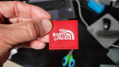 Embroidered square patch North Face Logo