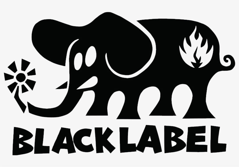 Skate Elephant Black Label Logo Sticker Iron-on