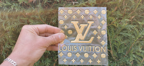 LV Louis Vuitton Gold 3D Logo