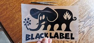 Skate Elephant Black Label Logo Sticker Iron-on