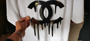 Chanel Logo Dripping Sticker Iron-on