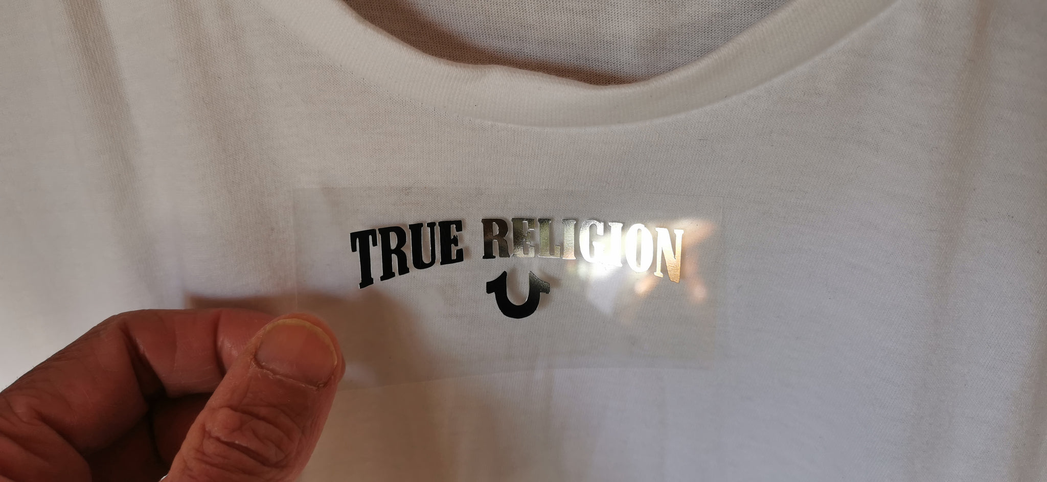 TRUE RELIGION Relaxed Nu Brush Logo Black Printed T-shirt - Short Sleeve  Tops