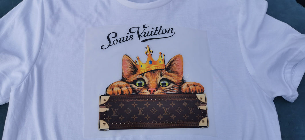LV Louis Vuitton Cat with Crown Big Color Logo – Customeazy