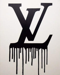 louis vuitton dripping gold logo with black background 