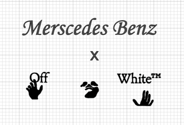 Mercedes Maybach x Virgil Abloh Collab' Logo Iron-on Decal (heat transfer)