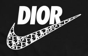 Nike x Dior Collab Swoosh Logo Iron-on Sticker (heat transfer) â Customeazy