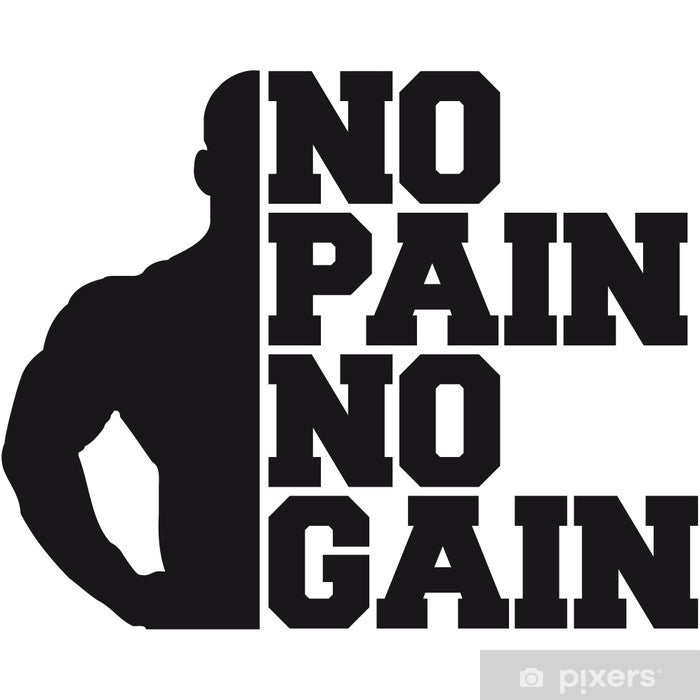 Bodybuilder No pain no gain Logo Sticker Iron-on